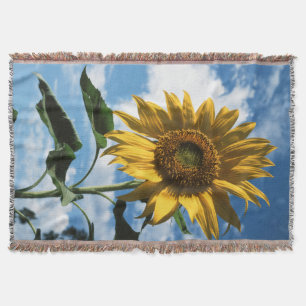California, A Mammoth Sunflower (Helianthus) 2 Throw Blanket