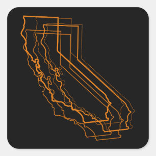 california amber blur square sticker