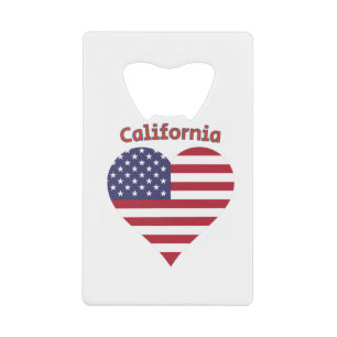 California American Flag Heart