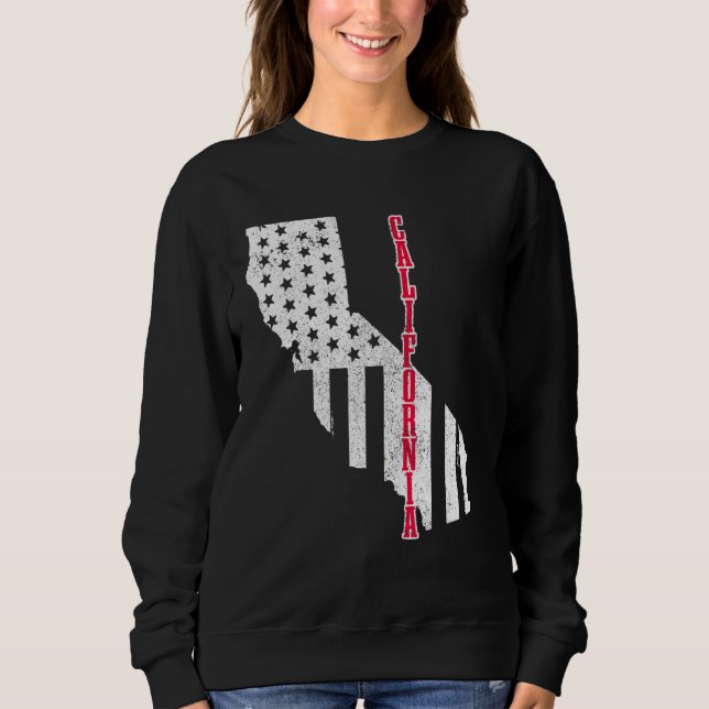 California American Flag Map Pride Patriotic 4th O Sweatshirt (Front)