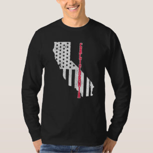 California American Flag Map Pride Patriotic 4th O T-Shirt