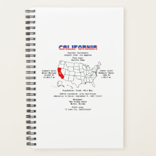 California American state on a map and useful info Planner