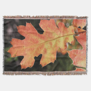 California, An autumn coloured Oak leaf Throw Blanket