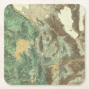 California and Nevada 2 Square Paper Coaster