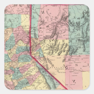 California and Nevada 2 Square Sticker