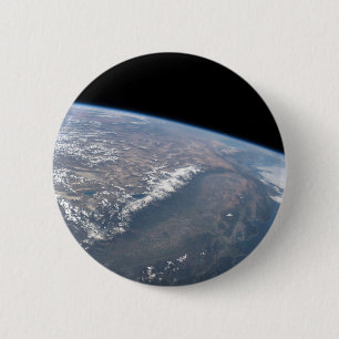 California And Nevada As Seen From Space. 6 Cm Round Badge