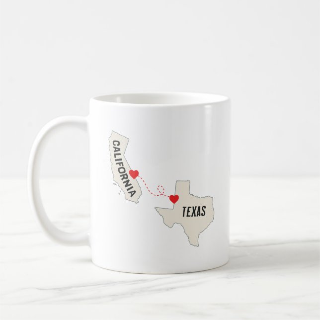California and Texas long distance relationships Coffee Mug (Left)