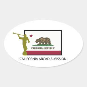 CALIFORNIA ARCADIA MISSION LDS CTR OVAL STICKER