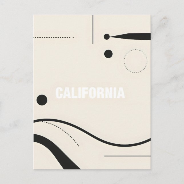 California Art Print – Unique Lettering Postcard (Front)