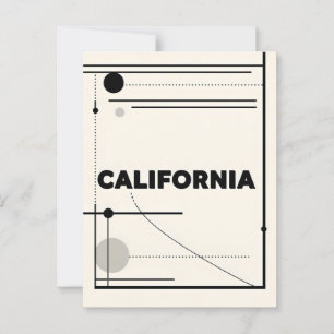 California Art Print – Unique Lettering Postcard