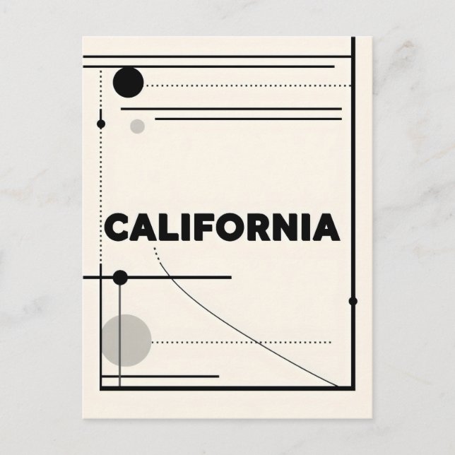 California Art Print – Unique Lettering Postcard (Front)