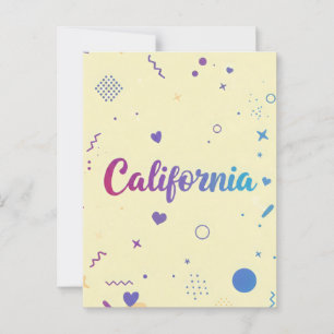 California Art Print – Unique Lettering Postcard