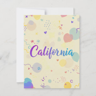 California Art Print – Unique Lettering Postcard