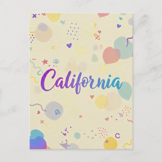 California Art Print – Unique Lettering Postcard (Front)
