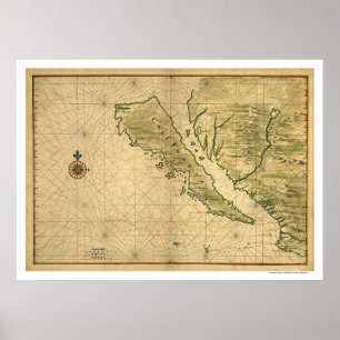 California As An Island 1650 Poster
