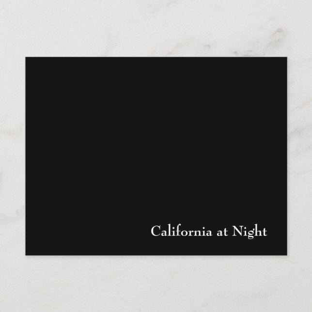 California at Night Postcard (Front)