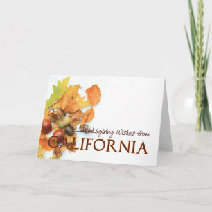 California autumn leaves thanksgiving holiday card