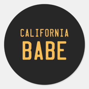 California Be Retro West Coast Socal Norcal Surfin Classic Round Sticker
