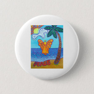 California Beach Angel 6 Cm Round Badge