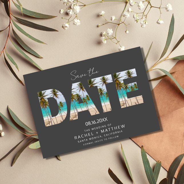 California Beach Couple Photo Wedding Save The Date (Creator Uploaded)