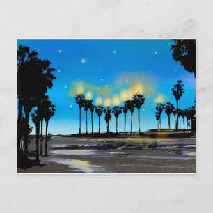 California Beach Hanukkah Postcard