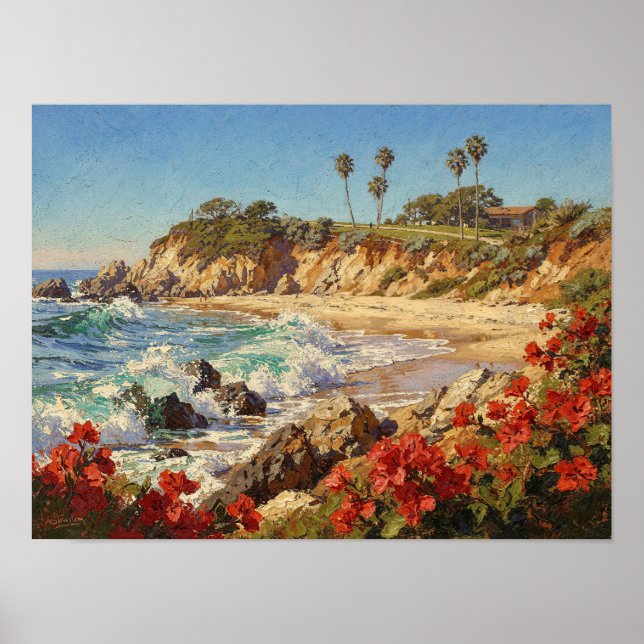  California Beach | Impressionist Coastal Art Poster (Front)