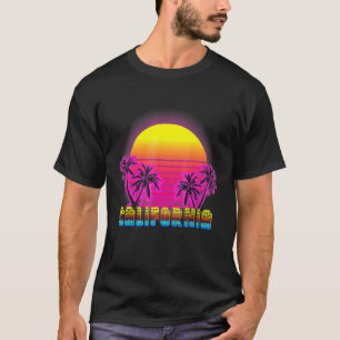 California Beach Life Electro Retro Sunset Love Ca T-Shirt