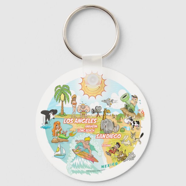 California Beach Life Key Ring (Front)