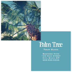 California Beach Palm Fronds Square Business Card