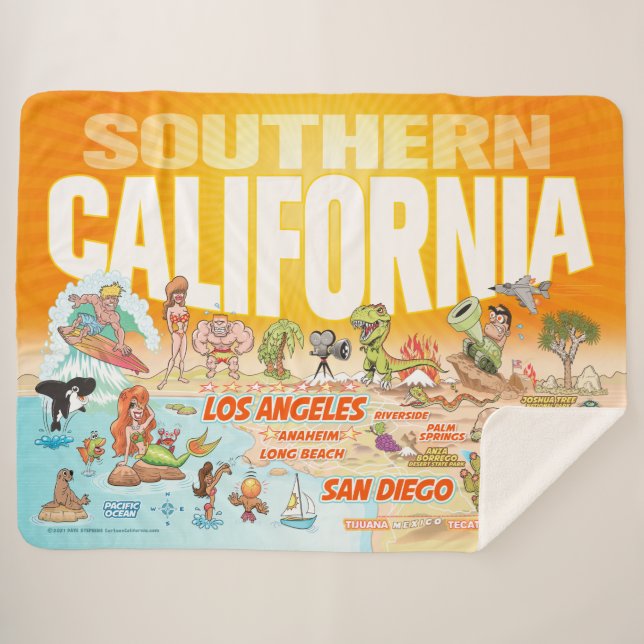 California Beach Paradise Sherpa Blanket (Front (Horizontal))