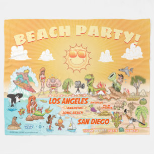 California Beach Party Fleece Blanket