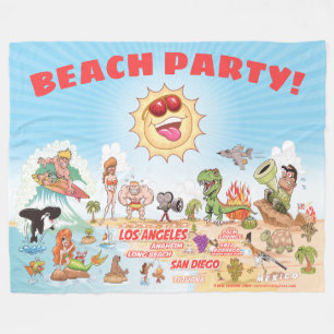 California Beach Party Fleece Blanket