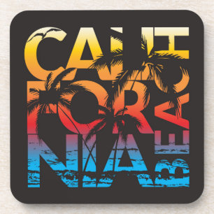 California Beach Poster Coaster
