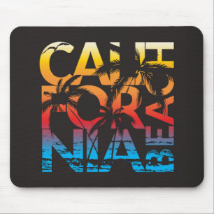 California Beach Poster Mouse Pad