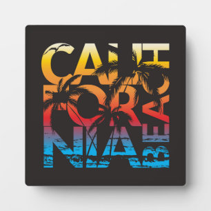 California Beach Poster Plaque