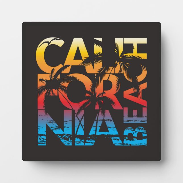 California Beach Poster Plaque (Front)