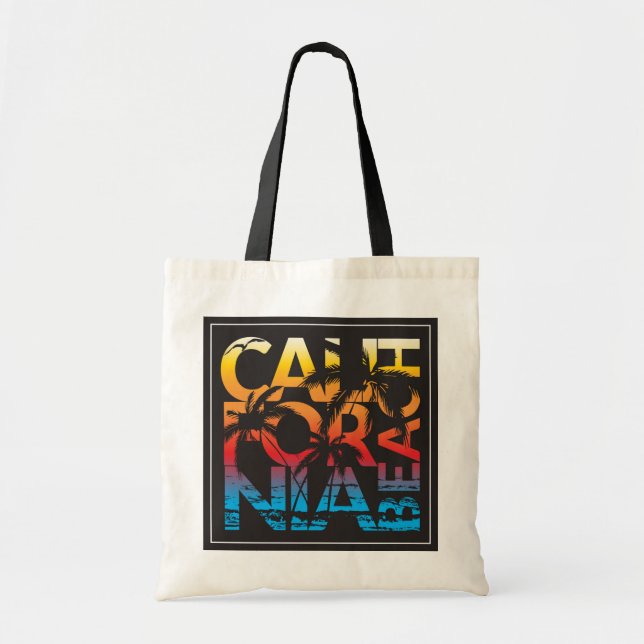 California Beach Poster Tote Bag (Front)