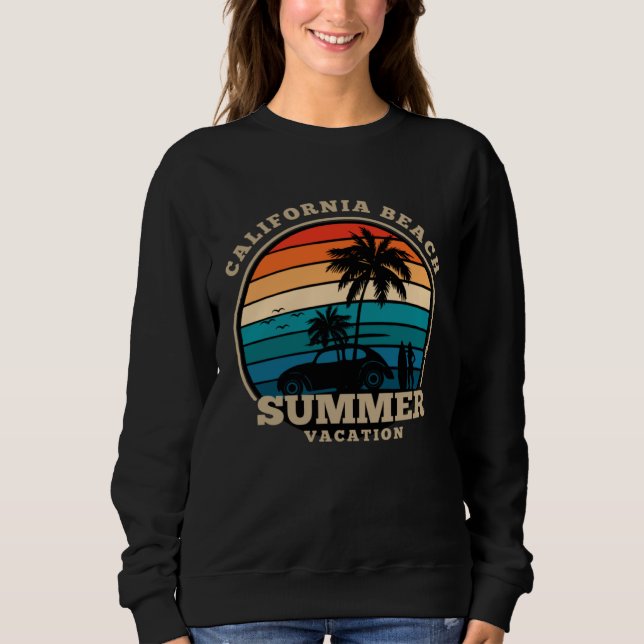 California beach summer surfing USA woman men chil Sweatshirt (Front)