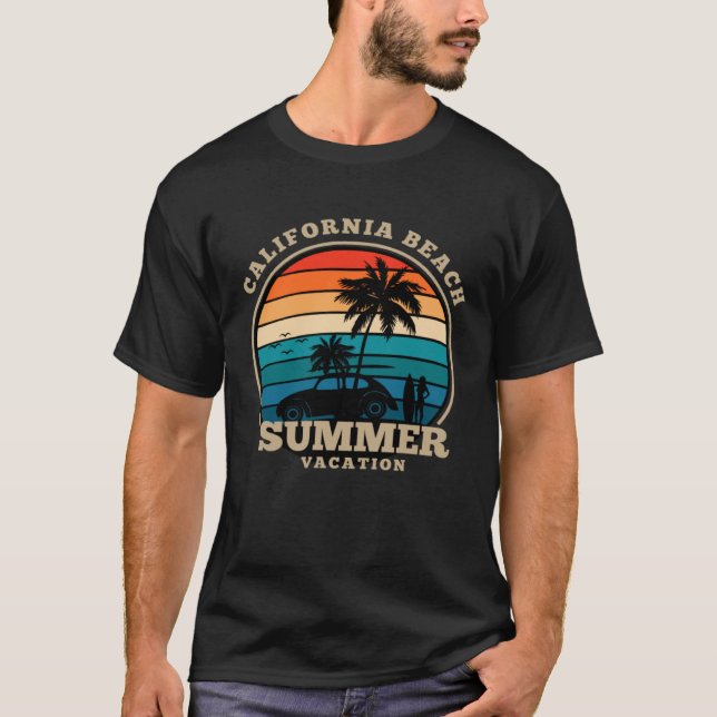 California beach summer surfing USA woman men chil T-Shirt (Front)