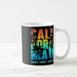 California Beach Summer Vibes Palm Trees Surf  Coffee Mug