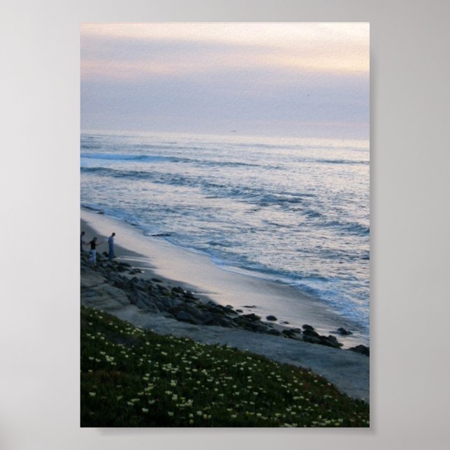 California Beach Sunset Custom Poster Art Print (Front)