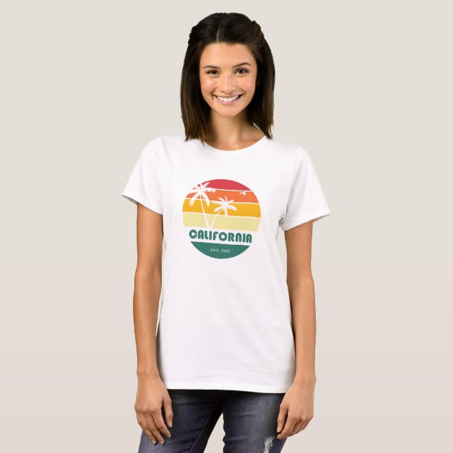 California Beach Sunset T-Shirt (Front Full)