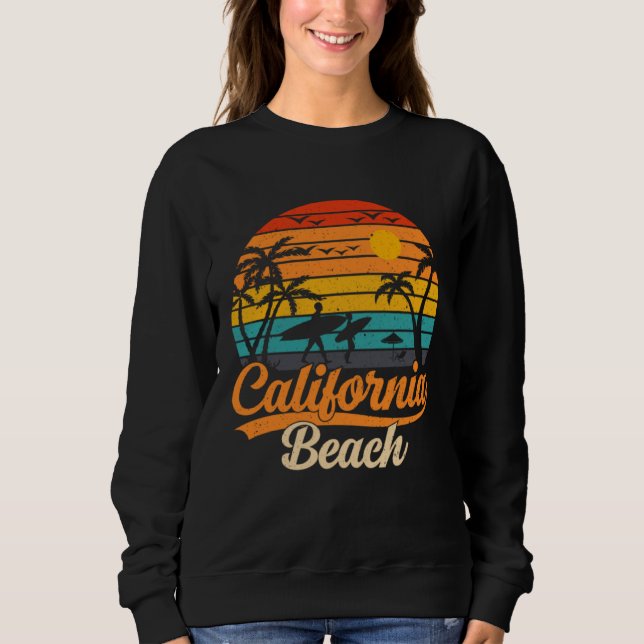 California beach surfing USA woman men Sweatshirt (Front)