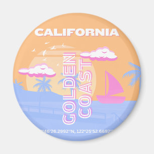 California, Beach, Travel Art Magnet