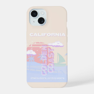 California, Beach, Travel Art, Preppy, Pastel iPhone 15 Case