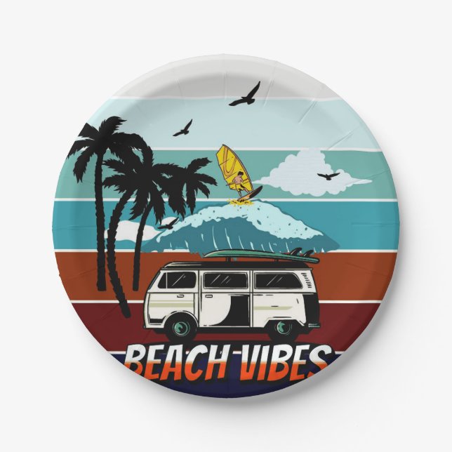CALIFORNIA BEACH VIBES PAPER PLATE (Front)