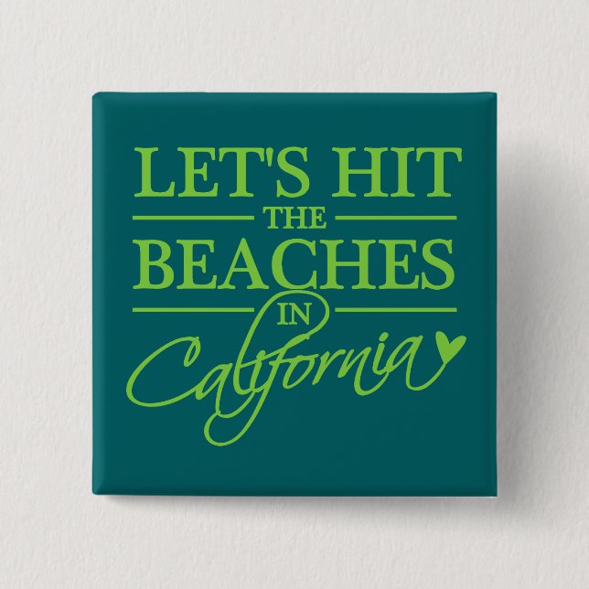 California Beaches button (Front)