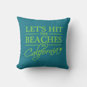 California Beaches custom throw pillow