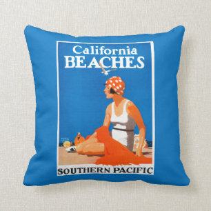 California Beaches Promotional Poster Cushion
