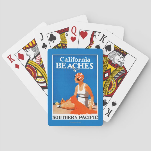 California Beaches Promotional Poster Playing Cards (Back)